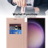 Peněženkové kožené pouzdro Rhombus Shield pro Samsung Galaxy S24 Ultra 5G - Růžová