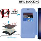 Peněženkové kožené pouzdro Rhombus Shield pro Samsung Galaxy S24 Plus 5G - Modrá