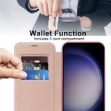 Peněženkové kožené pouzdro Rhombus Shield pro Samsung Galaxy S24 Plus 5G - Růžová
