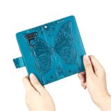 Peňeženkové kožené pouzdro na LG Q60 - Modrá
