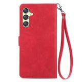Peněženkové kožené pouzdro Zipper pro Samsung Galaxy A25 5G - Červená