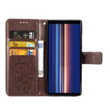 Peňaženkové kožené pouzdro ROSES na Sony Xperia 5 - Hnědá