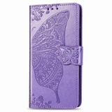 Peňaženkové kožené puzdro  Butterfly Love na Xiaomi Redmi Note - bledo fialová