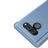 Knižkové pouzdro Electroplating Mirror na LG Q60 - Modrá