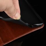 Peňaženkové kožené pouzdro na LG G8X - Hnědá