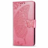Peňeženkové kožené pouzdro na Xiaomi Mi Note10 - Ružový