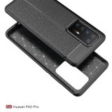 Gumový kryt na Huawei P40 Pro - Litchi -černá