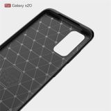 Gumový kryt Brushed Texture Carbon na Samsung Galaxy S20-černý