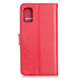 Peněženkové kožené pouzdro pro Samsung Galaxy A41-Červený