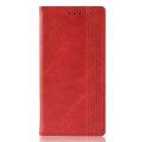 Peňeženkové kožené pouzdro na LG K41S/K51S - Červená