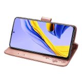 Peneženkové kožené pouzdro CLASP na Samsung Galaxy A71 5G - Zlatoružová