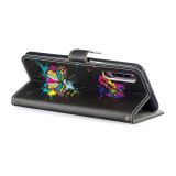 Peňaženkové puzdro Colored Butterfly Pattern Horizontal Flip Leather na Xiaomi Redmi Mi 9