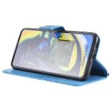 Peňeženkové kožené pouzdro na Samsung Galaxy A80 - Modrý