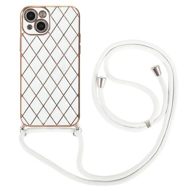 Pryžový kryt Electroplating na iPhone 13 Pro Max - Bílá
