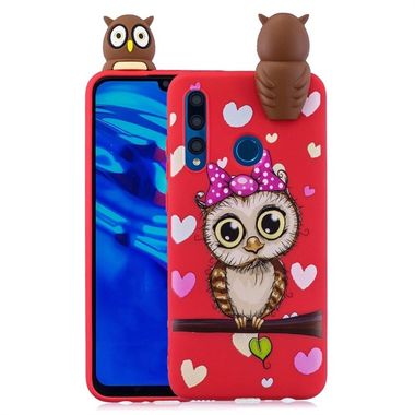 Gumový 3D kryt na Huawei Y7 (2019) - Red Owl