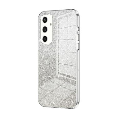 Pryžový Glitter kryt Gradient pro Samsung Galaxy S24 Plus 5G - Průhledná