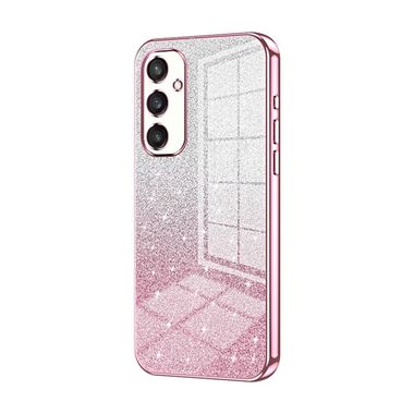 Pryžový Glitter kryt Gradient pro Samsung Galaxy S24 Plus 5G - Růžová