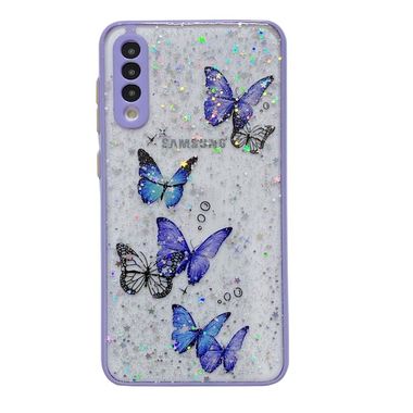 Gumový Glitter kryt pro Samsung Galaxy A23 5G – Fialová