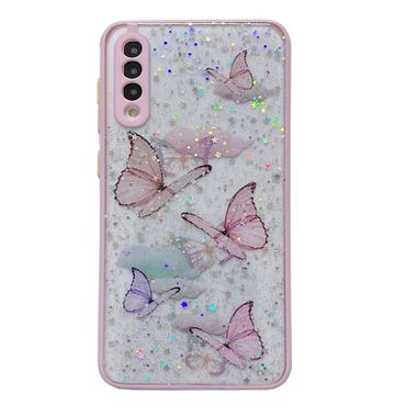 Gumový Glitter kryt pro Samsung Galaxy A23 5G – Růžová