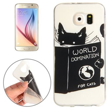 Gumový kryt Black and Cat and Bird na Samsung Galaxy S6