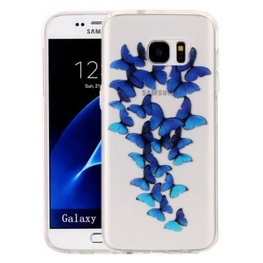 Gumový kryt Blue Butterflies na Samsung Galaxy S7 Edge