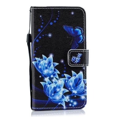 Peněženkové pouzdro Blue Butterfly Flower Pattern na Samsung Galaxy A70