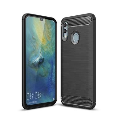 Gumený kryt na Brushed na Huawei P Smart (2019) / Honor 10 Lite- čierna