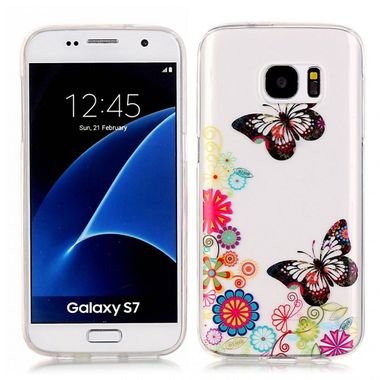 Gumový kryt Butterflies na Samsung Galaxy S7