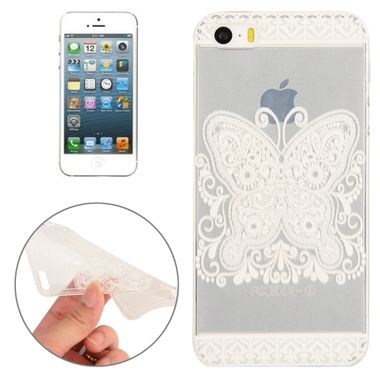 Gumový kryt Butterfly and květina na iPhone 5S / SE