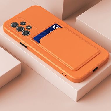 Pryžový kryt Card Contrast pro Samsung Galaxy A73 5G - Oranžová