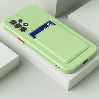 Pryžový kryt Card Contrast pro Samsung Galaxy A73 5G - Zelená matcha