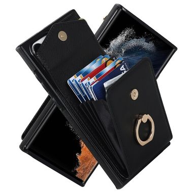 Gumový kryt CARD SLOT pro Samsung Galaxy S23 Ultra 5G - Černá