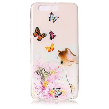 Gumový kryt Cat and Butterflies na Huawei P10 Plus