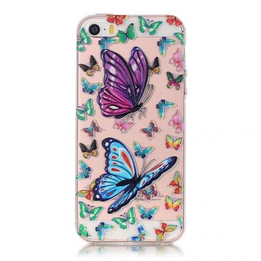Gumový kryt Colorful Butterflies na iPhone 5S / SE