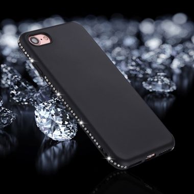 Gumový kryt Crystal Decol na iPhone 7/8-čierna