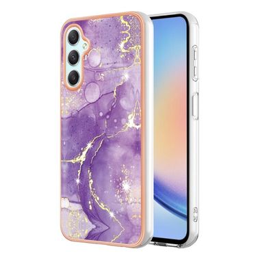Pryžový kryt Electroplating pro Samsung Galaxy A25 5G – Tmavě fialová