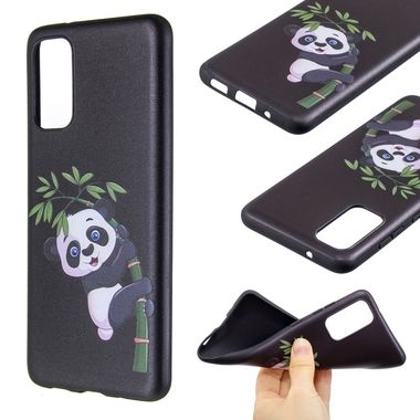 Gumový kryt  Embossment Patterned TPU  na Samsung Galaxy S20-Panda Bamboo