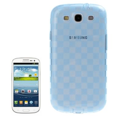 Gumový kryt Grid na Samsung Galaxy S3 - modrá