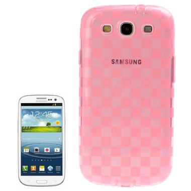 Gumový kryt Grid na Samsung Galaxy S3 - růžová