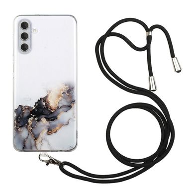 Pryžový kryt Hollow Marble pro Samsung Galaxy A05s - Černá