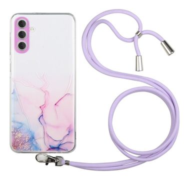 Pryžový kryt Hollow Marble pro Samsung Galaxy A05s - Růžová