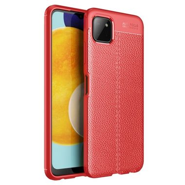 Gumový kryt LITCHI na Samsung Galaxy A22 5G - Červená