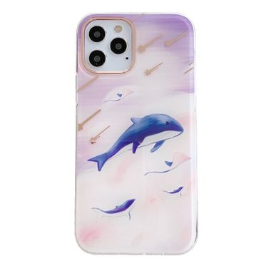 Gumový kryt MARBLE na iPhone 13 Pro Max - Purple Dolphin