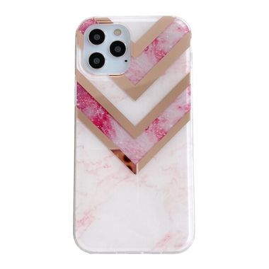 Gumový kryt MARBLE na iPhone 13 Pro Max - Stitching Pink
