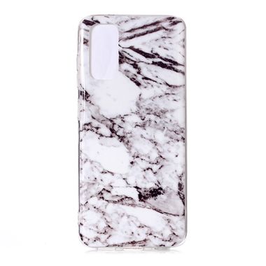 Gumový kryt   Marble Pattern na Samsung Galaxy S20-bílý