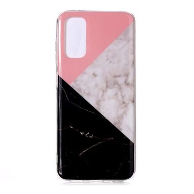 Gumový kryt   Marble Pattern na Samsung Galaxy S20-Pink Black Color Matching