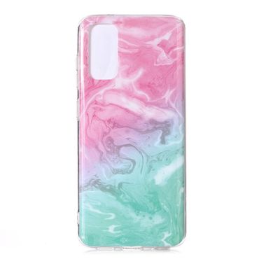 Gumový kryt   Marble Pattern na Samsung Galaxy S20-růžová