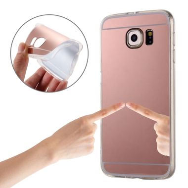 Gumový kryt Mirror na Samsung Galaxy S7 Edge - růžová