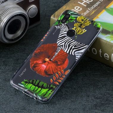 Gumový průsvitný kryt na Huawei P Smart (2019) / Honor 10 Lite - Zebra