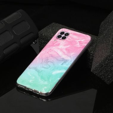 Gumový kryt na Huawei P40 Lite  - Marble Pattern-Pink Green